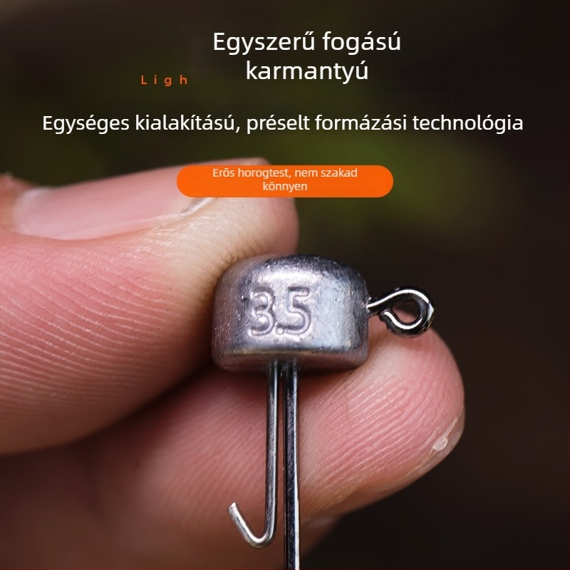 Ned Lead Head horog, 7 g, öntöttólom, Luya puha csalival, folyóvízi horgászat