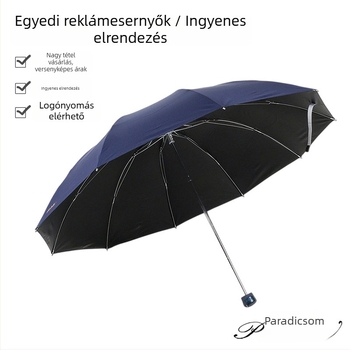 Reklámnapernyő, 10 acél váz, 190T vászon, kézi nyitás-zárás, logónyomtatás, műanyag fogantyú