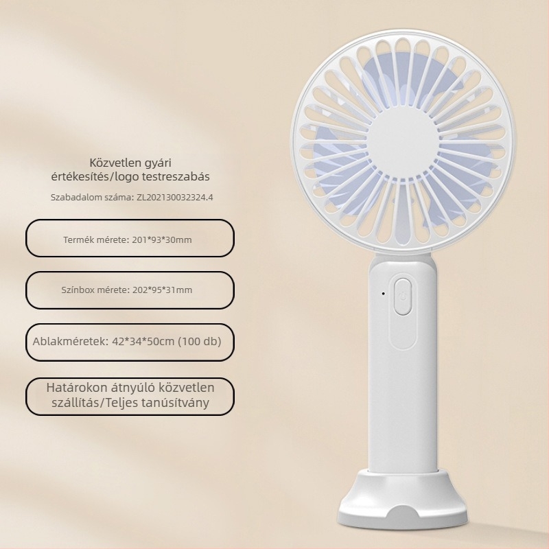 2025-ös új kézi mini ventilátor testreszabható logóval, USB-tápegység, erős légáramlat, asztali és hordozható használat