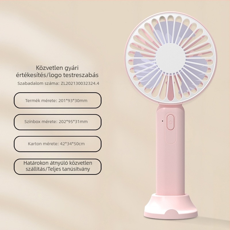 2025-ös új kézi mini ventilátor testreszabható logóval, USB-tápegység, erős légáramlat, asztali és hordozható használat