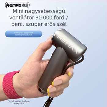 Kézben tartható bladeless ventilátor beépített 2000–4000 mAh-s akkumulátorral, BLDC motorral, 3 sebesség, 105 g súly