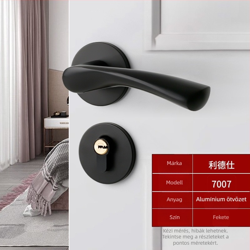 Alumínium fogantyúzár belső faajtókhoz – csendes működés; fürdőszoba, konyha, hálószoba ajtókhoz; modellek 7006–7048