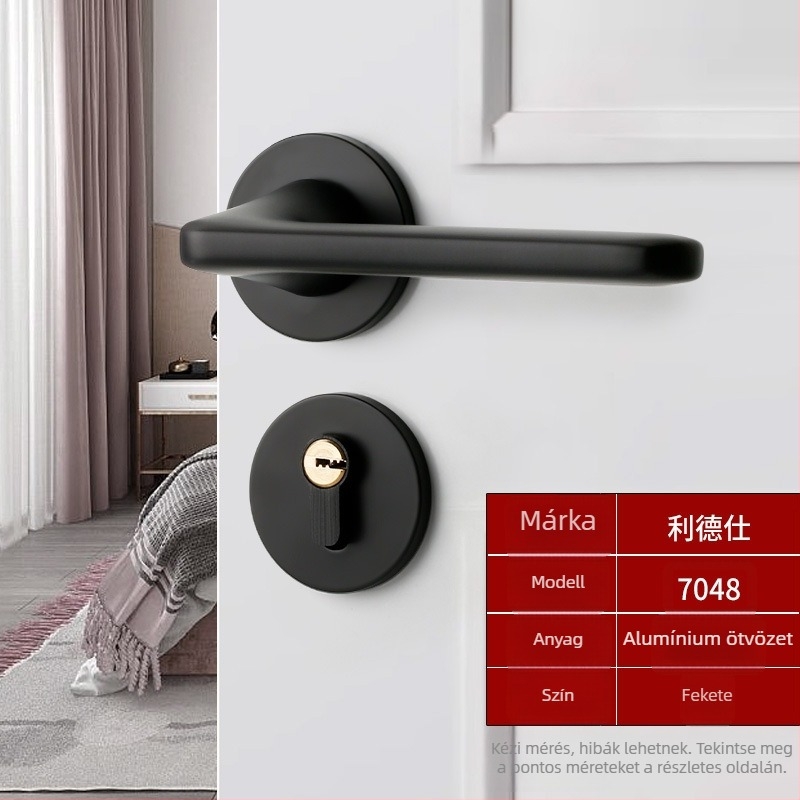 Alumínium fogantyúzár belső faajtókhoz – csendes működés; fürdőszoba, konyha, hálószoba ajtókhoz; modellek 7006–7048