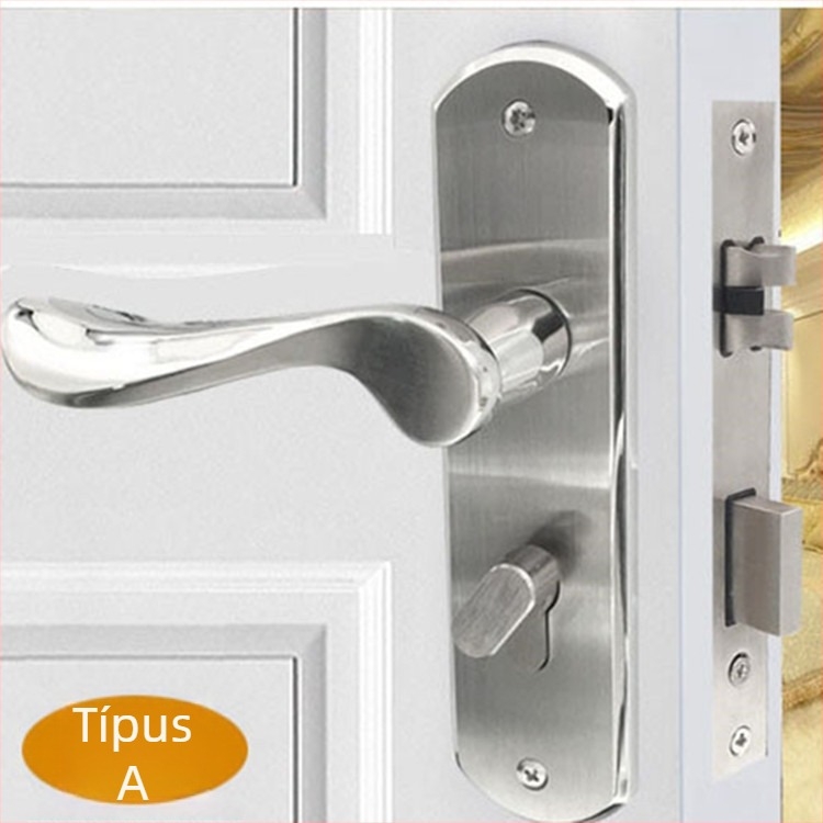 Ajtózár fogantyú, 304 rozsdamentes acél, belső ajtókhoz (fa, fürdő, konyha, fém ajtók), modern egyszerű stílus, modell A004-58