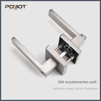 Kilincs-zár – négyzetes, három karos zár, PBT-8811, rozsdamentes acél, masszív fa ajtókhoz (iroda/hálószoba)