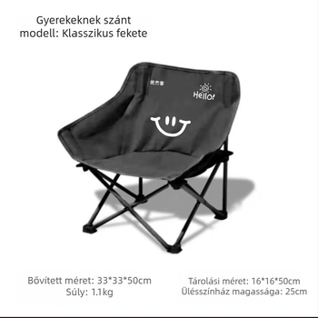 Moon Chair – Gyermekeknek szóló összecsukható kültéri szék, kempinghez és piknikhez | Anyag: szénacél; Összecsukható: Igen; Kategória: összecsukható asztal és szék