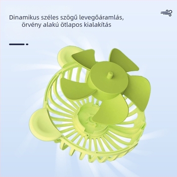 Kézi USB-s ventilátor, 3 fokozat, beépített 500–800 mAh akkumulátor, 5 lapát, alacsony zaj