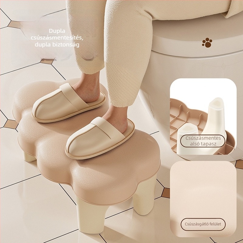 PP anyagú fürdőszobai láb-állvány, csúszásmentes, nem összecsukható, Yushi márka