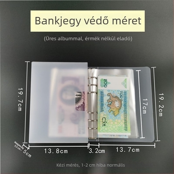 100 bankjegy RMB tárolóalbum, hordozható, oxidáció elleni védelem