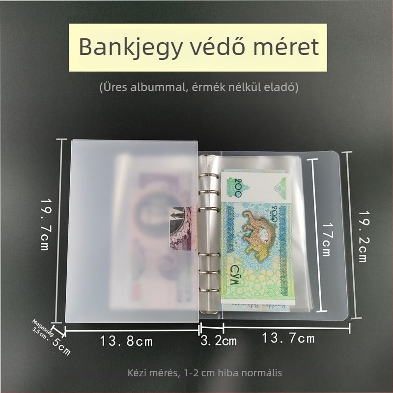 100 bankjegy RMB tárolóalbum, hordozható, oxidáció elleni védelem