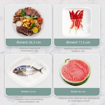 Egyszer használatos ételfólia fedél a hűtőhöz – műanyag, -60°C-tól 140°C-ig, 1 db, háztartási célra