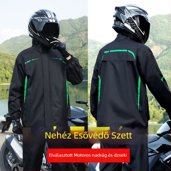 Férfi esőkabát és esőnadrág készlet – split stílus, Chun Yafang anyag 0,2 mm, PVC vízálló réteg, Poncho, 1 felnőttnek, szabadtéri kerékpározáshoz és túrázáshoz