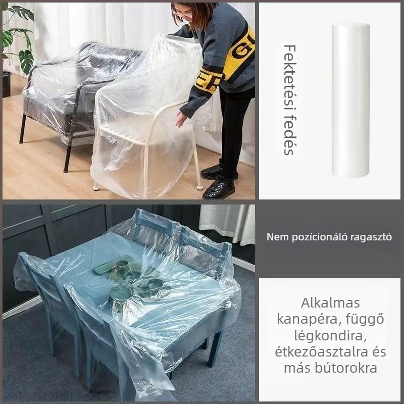 Egyszer használatos porvédő fólia japán papírral védőréteggel, autó- és bútorfelújítási porvédelméhez, testreszabható