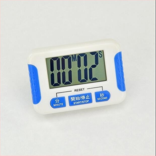 LCD‑kijelzős elektronikus konyhai időzítő, riasztás, akkumulátoros üzem, elektronikus működés