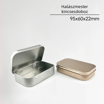 Fy68 modellű négyszögletes fémdoboz, offset nyomtatás, lehajtható fedél