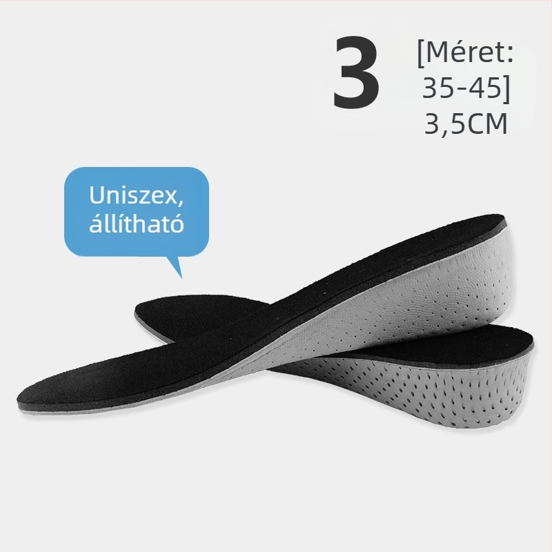 Cipőtalpbetét memóriahabbal és magasságot növelő dizájn – Anyag: EVA; Modell: XD-increased memory; Stílus: memóriaemelő talpbetét; Funkció: megnövelt memória; Kategória: teljes talpbetét