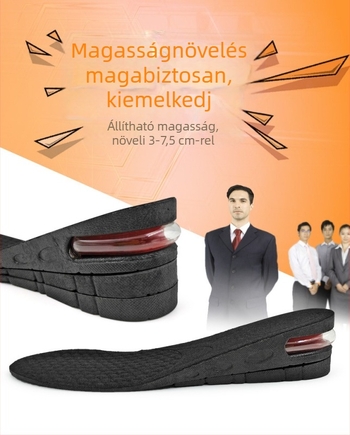 Megemelt talpbetét csizmákhoz – léggömbös párnázás, izzadságot felszívó, teljes talpbetét, PVC