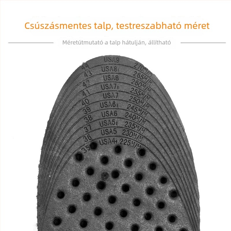 Megemelt talpbetét csizmákhoz – léggömbös párnázás, izzadságot felszívó, teljes talpbetét, PVC
