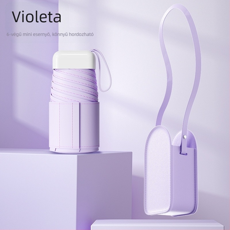 Fino napernyő – kapszulás kivitel, hatszögletű összecsukható, kézi nyitás, UPF50+, 190T anyag, 243 g