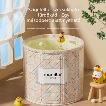 Összecsukható felnőtt fürdővödör — otthoni használatra teljes testű áztatáshoz, állandó hőmérséklet, anyagok: sűrű lemez, gyöngy pamut, Oxford szövet, PVC