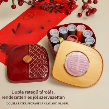 Menyasszonyi varrókészlet doboza – műanyag, díszdobozos csomagolás, egyéb esküvői kellékek, esküvői használatra