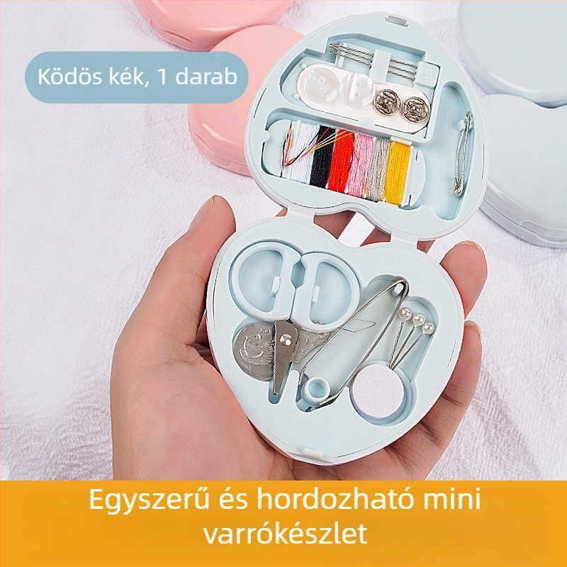 Varrókészlet - Szív alakú mini utazótáska, hordozható és praktikus varrókészlet, 500 db, 0,02 kg, Új kínai stílus