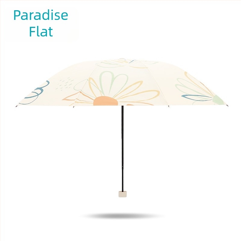 Napernyő 33886E Paradise Flower Dream, 8 acél borda, 190T anyagú szövet, kézi nyitás, háromrészes összehajtható, UPF > 50, súly kb. 350 g