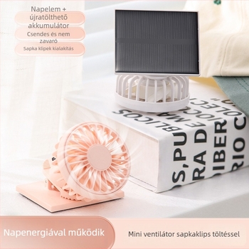 USB hordozható klipszes ventilátor beépített 300-500 mAh akkumulátorral, 6 sebesség, 45-50 dB zaj, 3-6 óra üzemidő