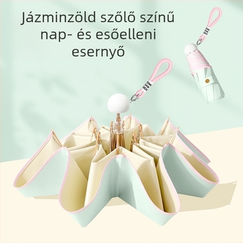 Mini ultrakönnyű esernyő napra és esőre, 8 bordával, UPF>50, Impact anyagú 190T bevonat vászon, kézi nyitás-zárás, tömeg 260 g