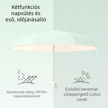 Mini ultrakönnyű esernyő napra és esőre, 8 bordával, UPF>50, Impact anyagú 190T bevonat vászon, kézi nyitás-zárás, tömeg 260 g