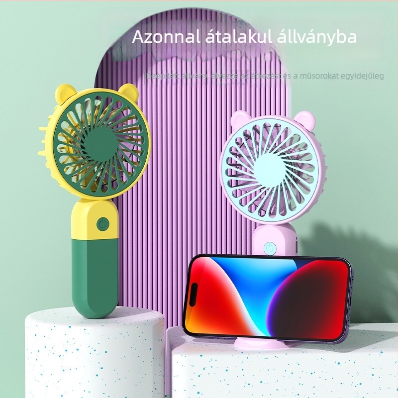 2024-es USB kézi ventilátor, aranyos, kompakt, asztalra álló, diákoknak, divatos