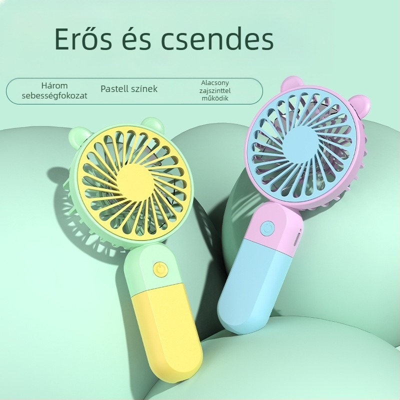 2024-es USB kézi ventilátor, aranyos, kompakt, asztalra álló, diákoknak, divatos