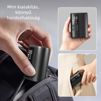 Vezeték nélküli mini többfunkciós labdapumpa (kosárlabda, futball, röplabda) — digitális kijelző, 25 L/perc áramlás, 2600 mAh akkumulátor, több mint 20 perc működési idő, rendkívül gyors felfújás