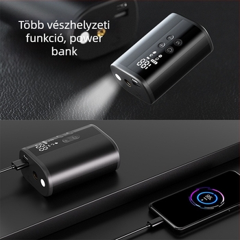 Vezeték nélküli mini többfunkciós labdapumpa (kosárlabda, futball, röplabda) — digitális kijelző, 25 L/perc áramlás, 2600 mAh akkumulátor, több mint 20 perc működési idő, rendkívül gyors felfújás