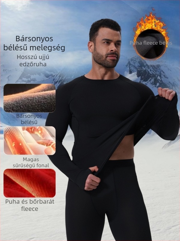 Férfi kosárlabda edzőfelső - Meleg, lélegző, magas rugalmasságú, hosszú ujjú, Slim Fit