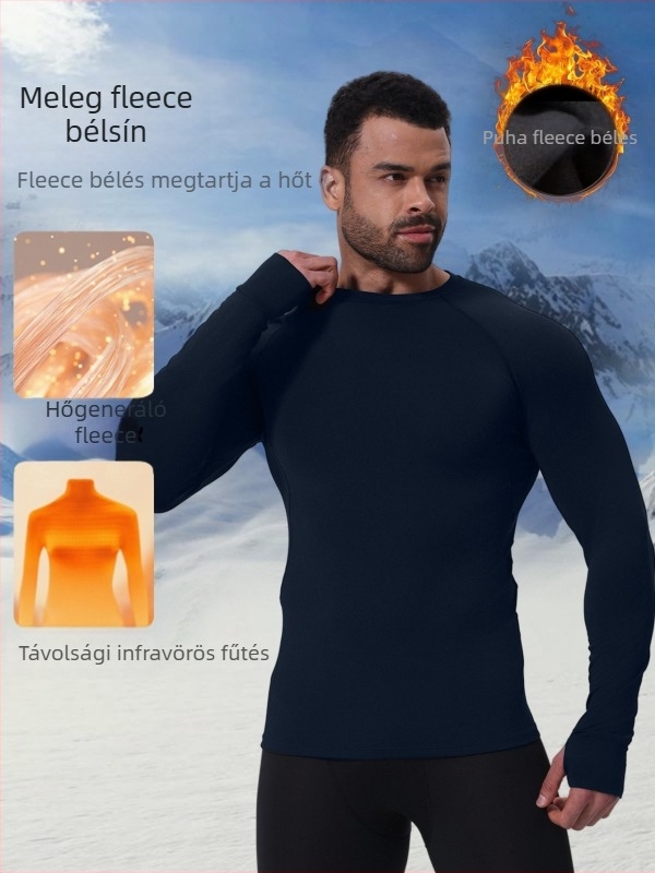 Férfi kosárlabda edzőfelső - Meleg, lélegző, magas rugalmasságú, hosszú ujjú, Slim Fit