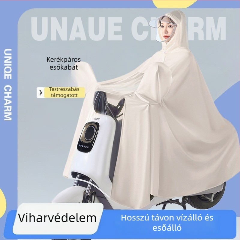 Elektromos jármű esőponcho, PVC anyag, 0,15 mm vastagság, felnőtt, újrahasználható
