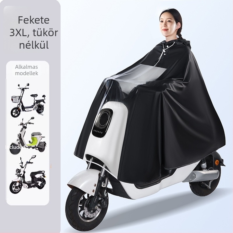 Elektromos jármű esőponcho, PVC anyag, 0,15 mm vastagság, felnőtt, újrahasználható