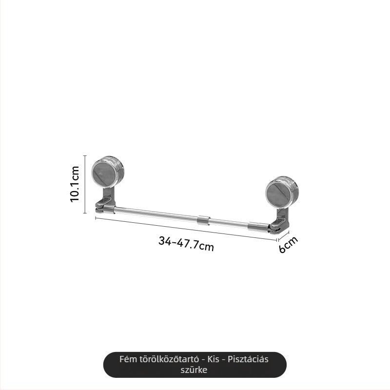 Szívókorongos törölközőtartó, kihúzható, forgatható, fúrás nélkül, fürdőszobába, műanyag