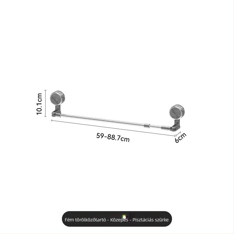 Szívókorongos törölközőtartó, kihúzható, forgatható, fúrás nélkül, fürdőszobába, műanyag