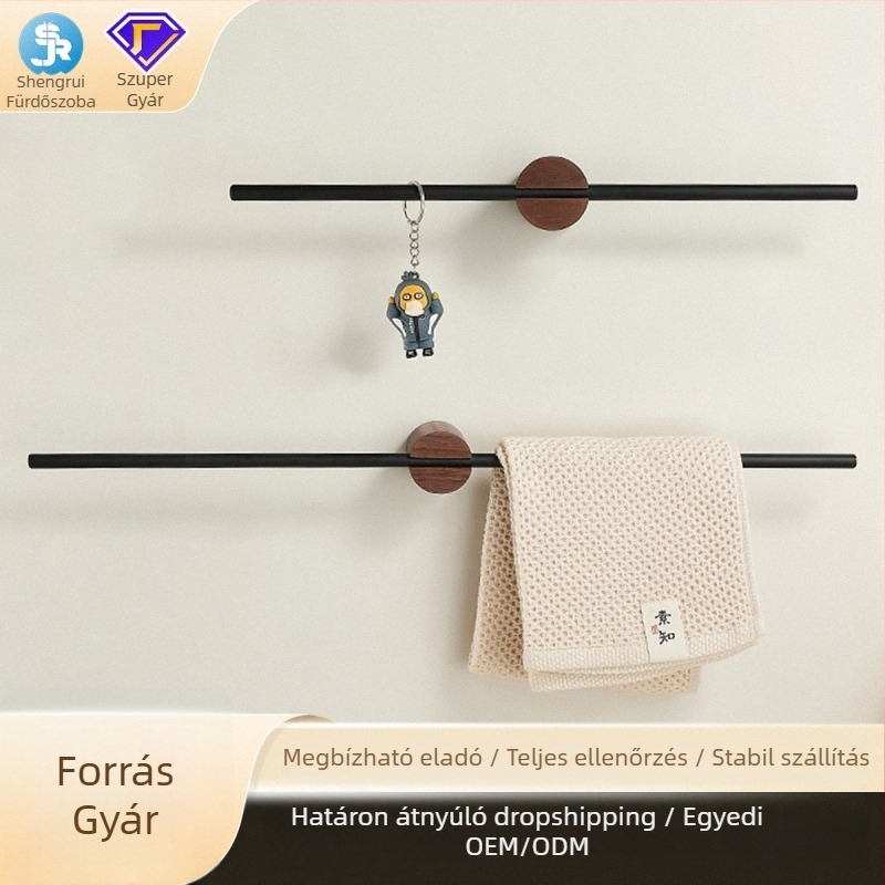 Fúrás nélküli törölközőtartó, falra szerelhető fürdőszobába és konyhába, egykaros törölközőrúd, tároló rúd