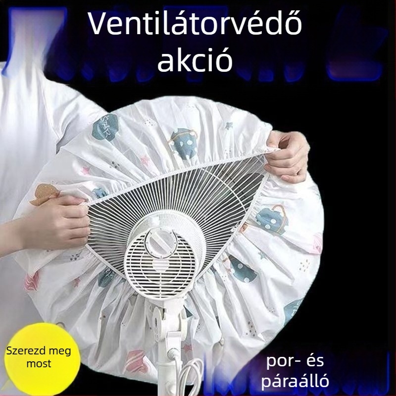 Nem szőtt textilből készült porvédő huzat háztartási ventilátorokhoz – univerzális teljes lefedés, geometriai forma, por elleni védelem