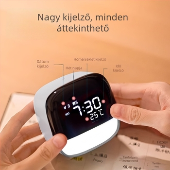 Deli Ébresztőóra 8852 — többfunkciós okos óra naptárral, LED/LCD kijelző, külső tápegység