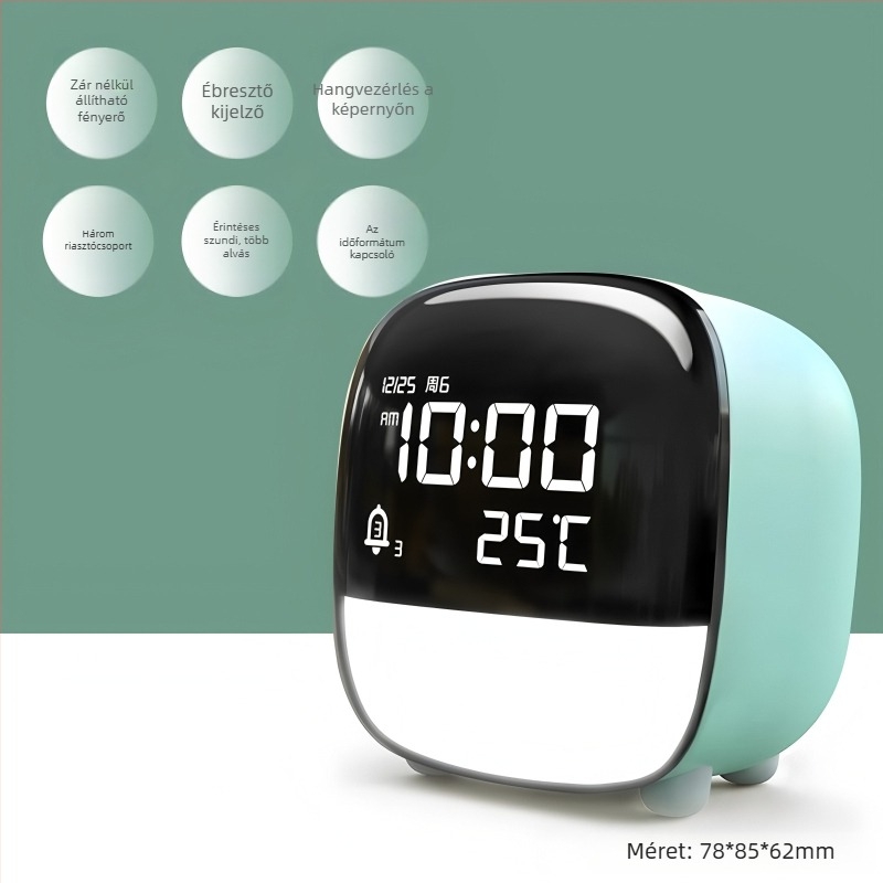 Deli Ébresztőóra 8852 — többfunkciós okos óra naptárral, LED/LCD kijelző, külső tápegység