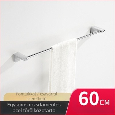 Rozsdamentes acél fürdőszobai törölközőtartó - krómozott felület, készlet 2–6 darab, márka Jierun, modell A2200