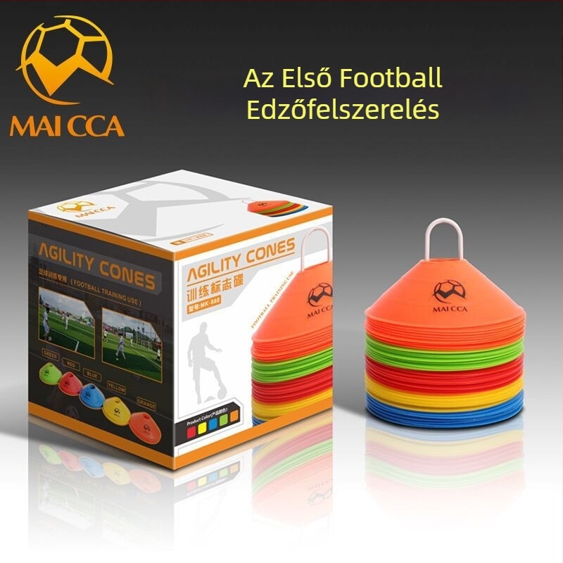 MAICCA futball edzéskorongok készlet – PE anyag, 50 darabos csomag, edzés segédeszközök futballhoz