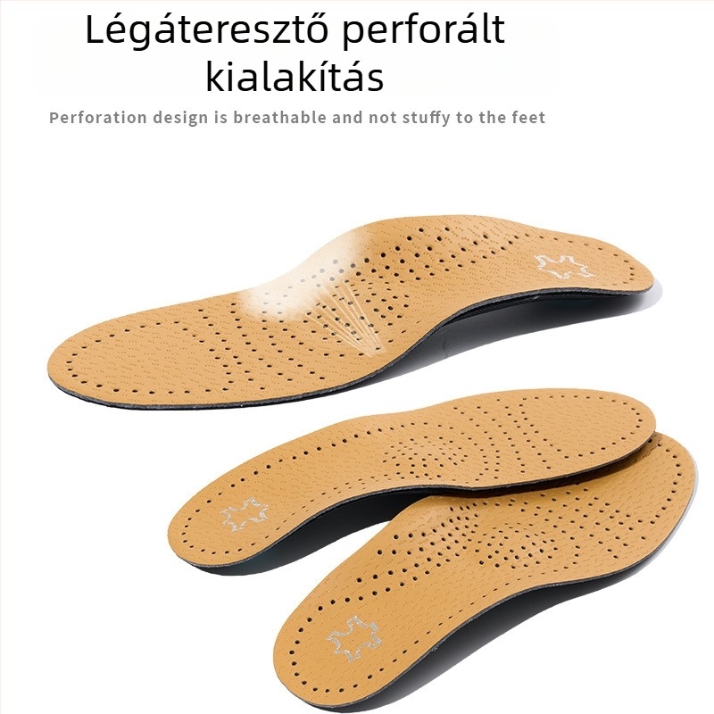 Bőrből készült teljes ív támogató talpbetét, légáteresztő, izzadságot felszívó, teljesen párnázott, sport- és mindennapi cipőkhöz