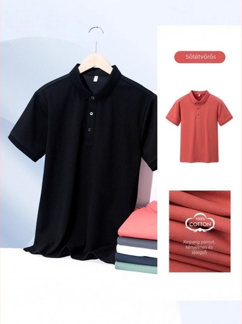 BYB Byb8111 polo – rövid ujjú, testhez álló szabás, egyszínű piqué pamut, lélegző nyári viselet