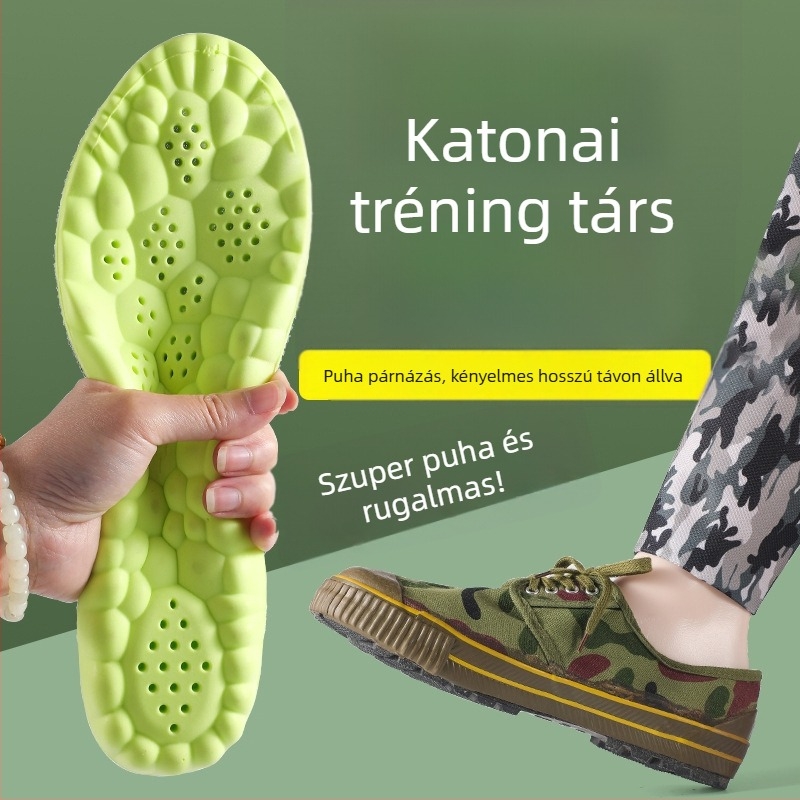 Kamuflázs mintázatú 4D katonai edzőtalpbetét — puha ütéscsillapítás, lélegző, izzadságot felszívó, teljes hosszúságú talpbetét, modell 5124-2