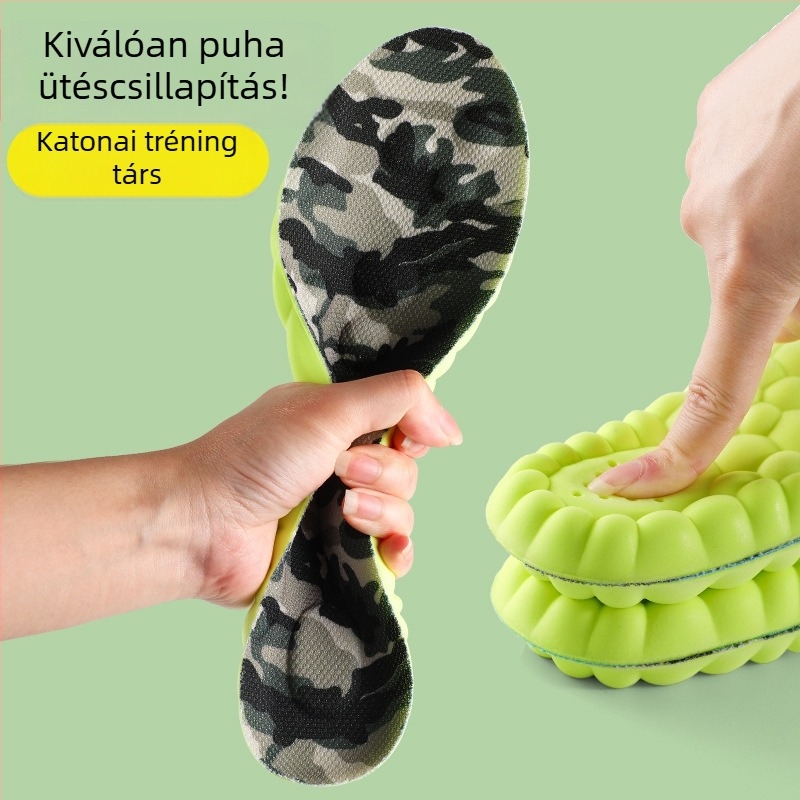 Kamuflázs mintázatú 4D katonai edzőtalpbetét — puha ütéscsillapítás, lélegző, izzadságot felszívó, teljes hosszúságú talpbetét, modell 5124-2